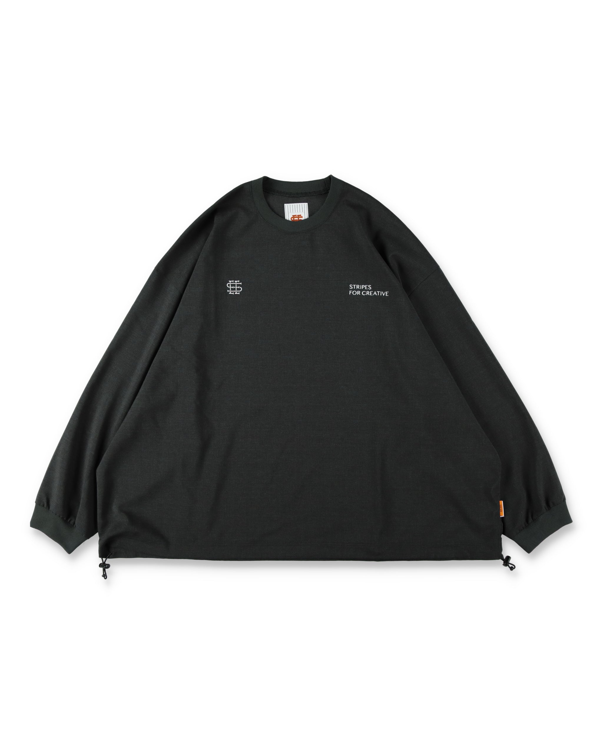 sfc 長袖カットソー ブラック Lサイズ SEE SEE x S.F.C LS S/W Crew W Drawstrings 【Charcoal】