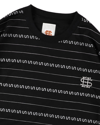 SEE SEE x S.F.C Super Big LS S Border Tech Tee 【Black / White】