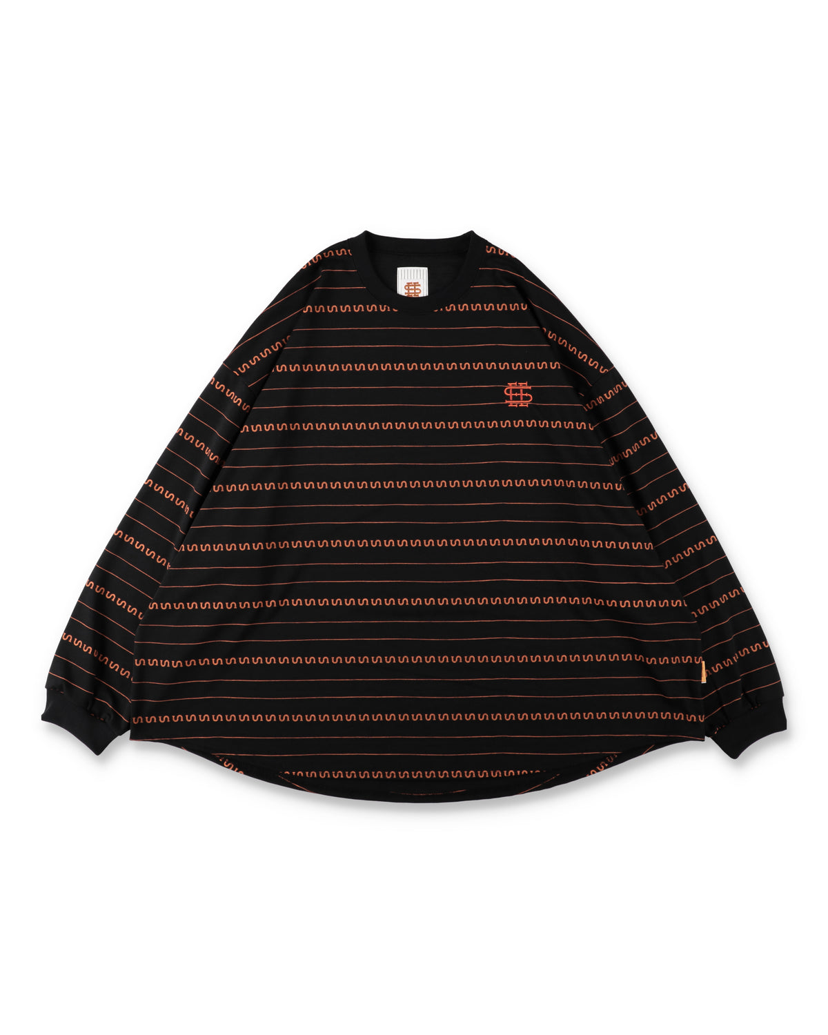 SEE SEE x S.F.C Super Big LS S Border Tech Tee 【Black / Orange】