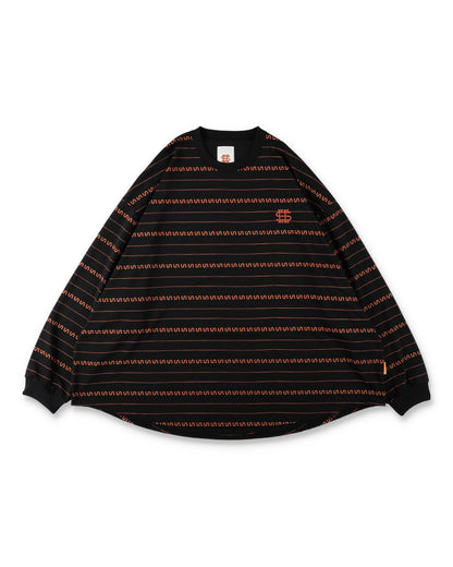 SEE SEE x S.F.C Super Big LS S Border Tech Tee 【Black / Orange】