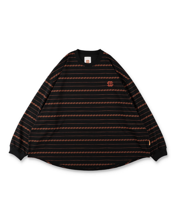 SEE SEE x S.F.C Super Big LS S Border Tech Tee 【Black / Orange】