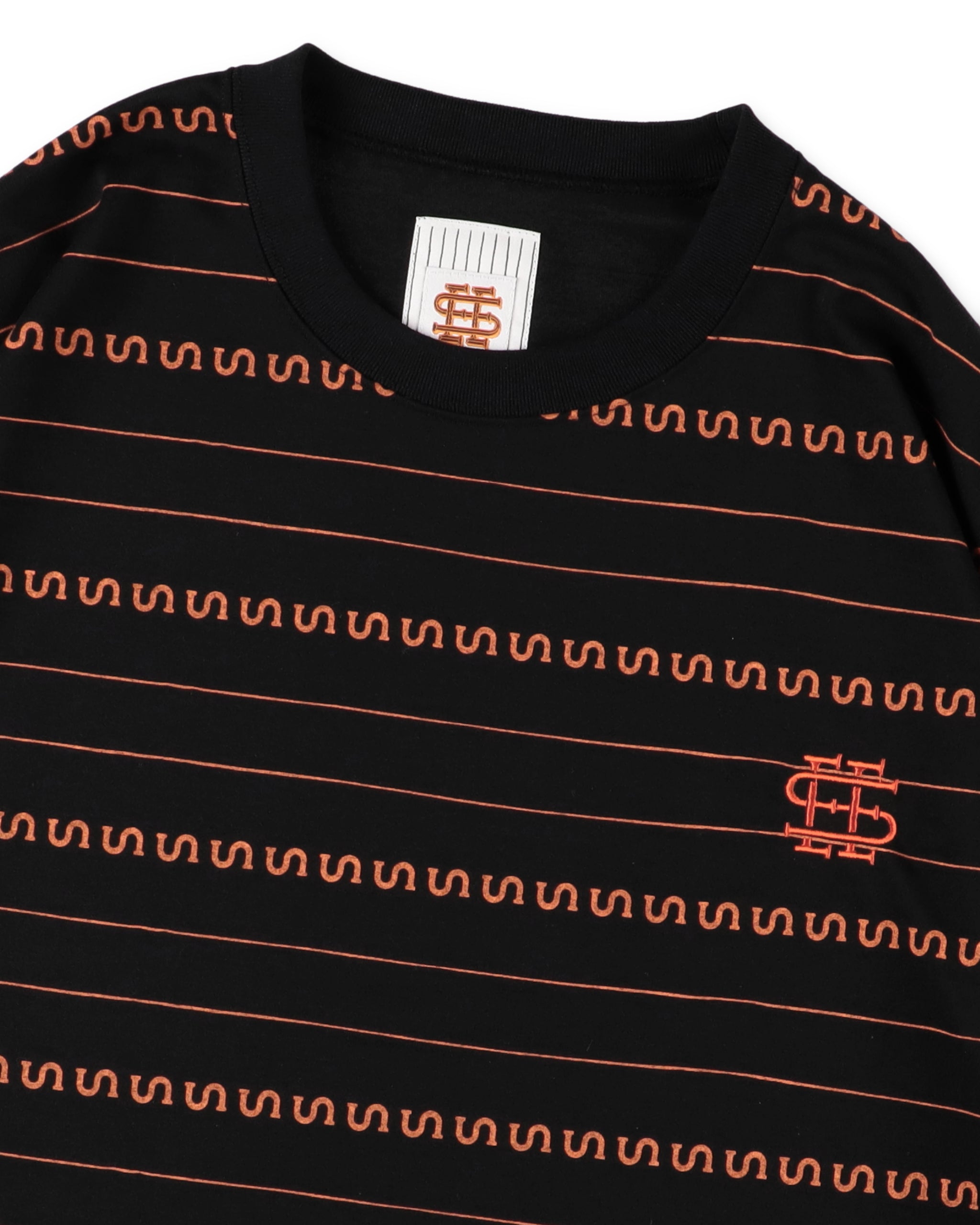 SEE SEE x S.F.C Super Big LS S Border Tech Tee 【Black / Orange】