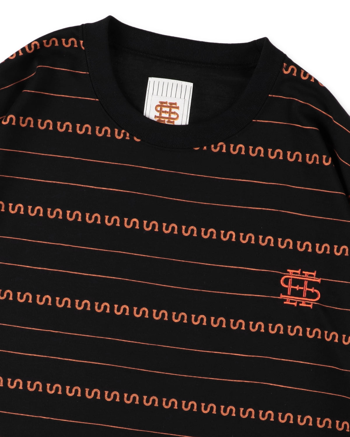SEE SEE x S.F.C Super Big LS S Border Tech Tee 【Black / Orange】