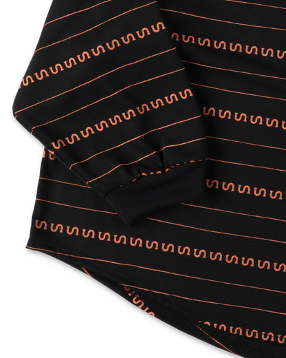 SEE SEE x S.F.C Super Big LS S Border Tech Tee 【Black / Orange】