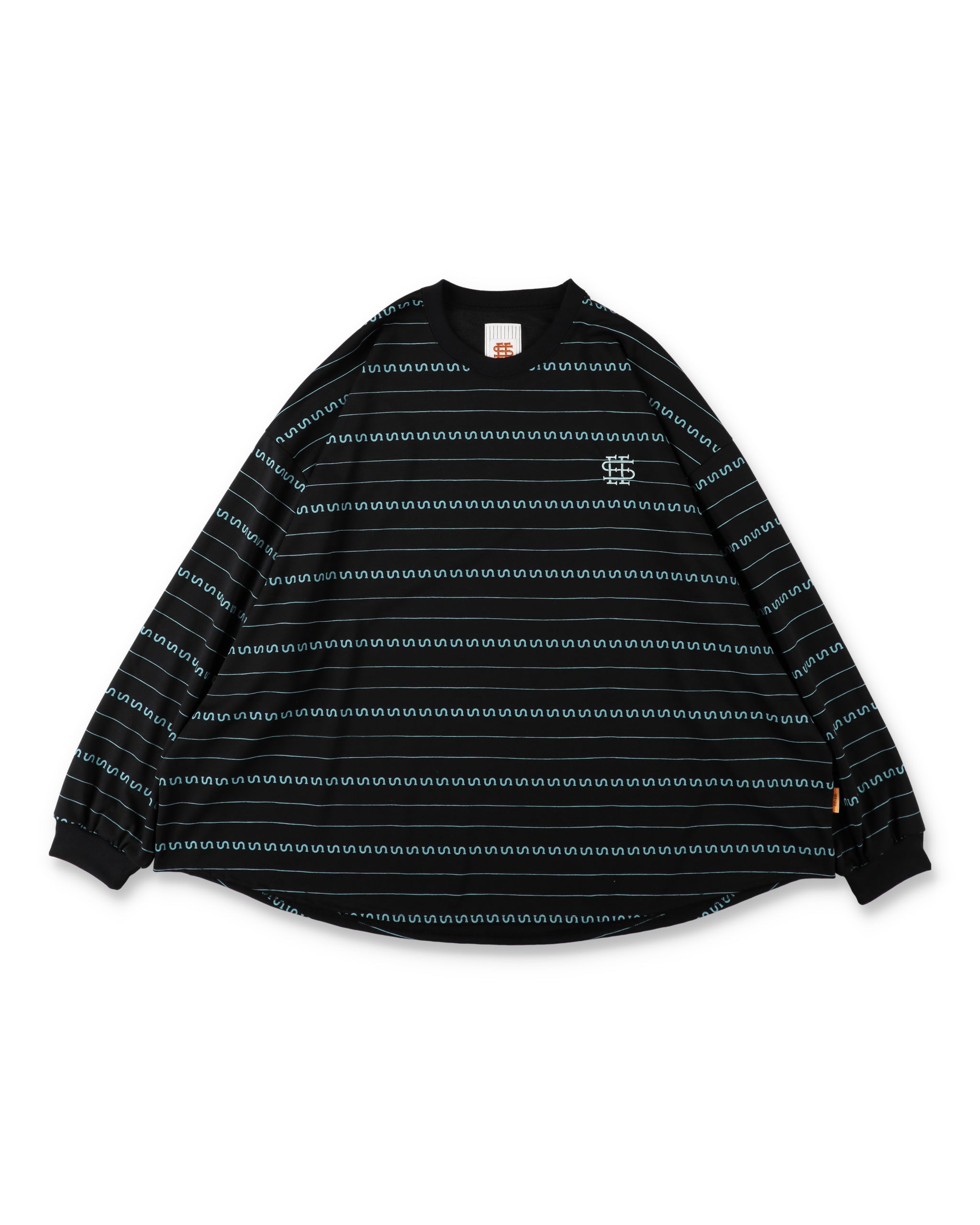 SEE SEE x S.F.C Super Big LS S Border Tech Tee 【Black / T Blue】