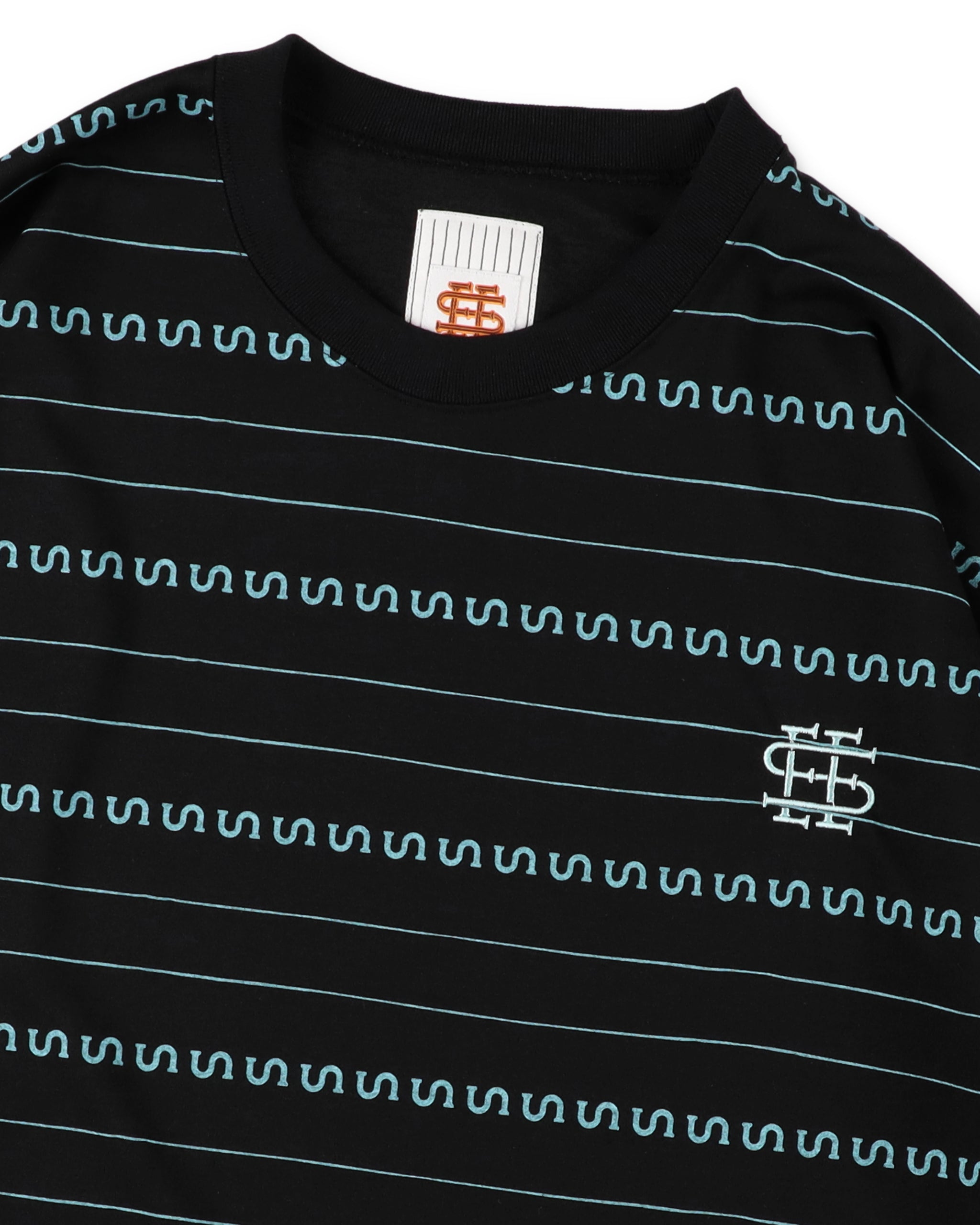 SEE SEE x S.F.C Super Big LS S Border Tech Tee 【Black / T Blue】