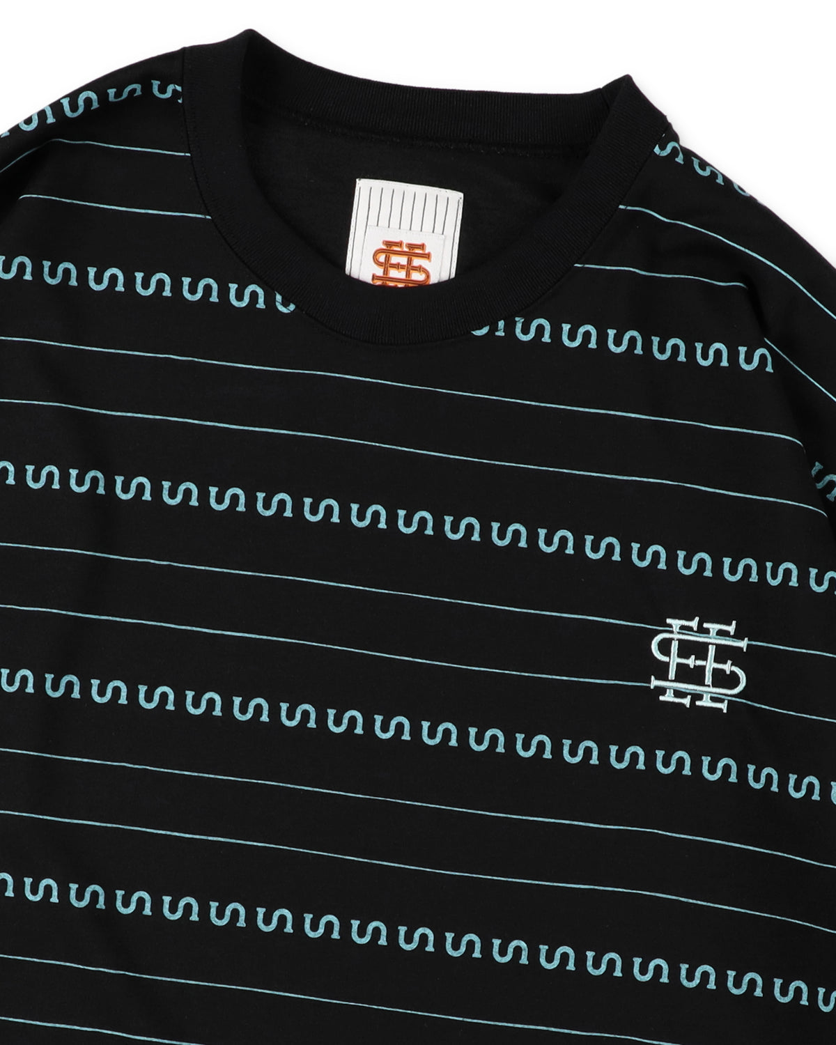 SEE SEE x S.F.C Super Big LS S Border Tech Tee 【Black / T Blue】