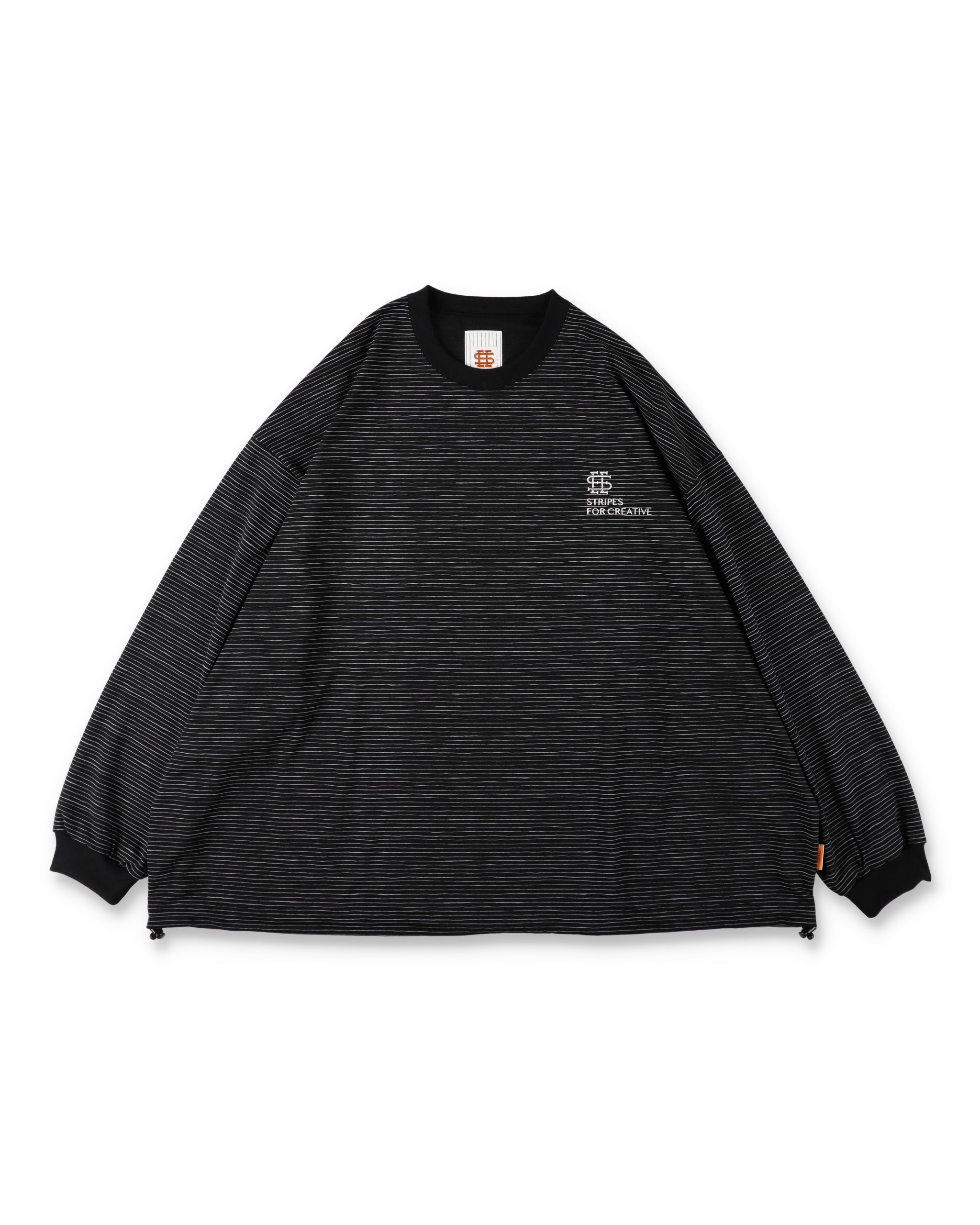 SEE SEE x S.F.C Super Big LS Border Tech Tee W Drawstrings 【Black