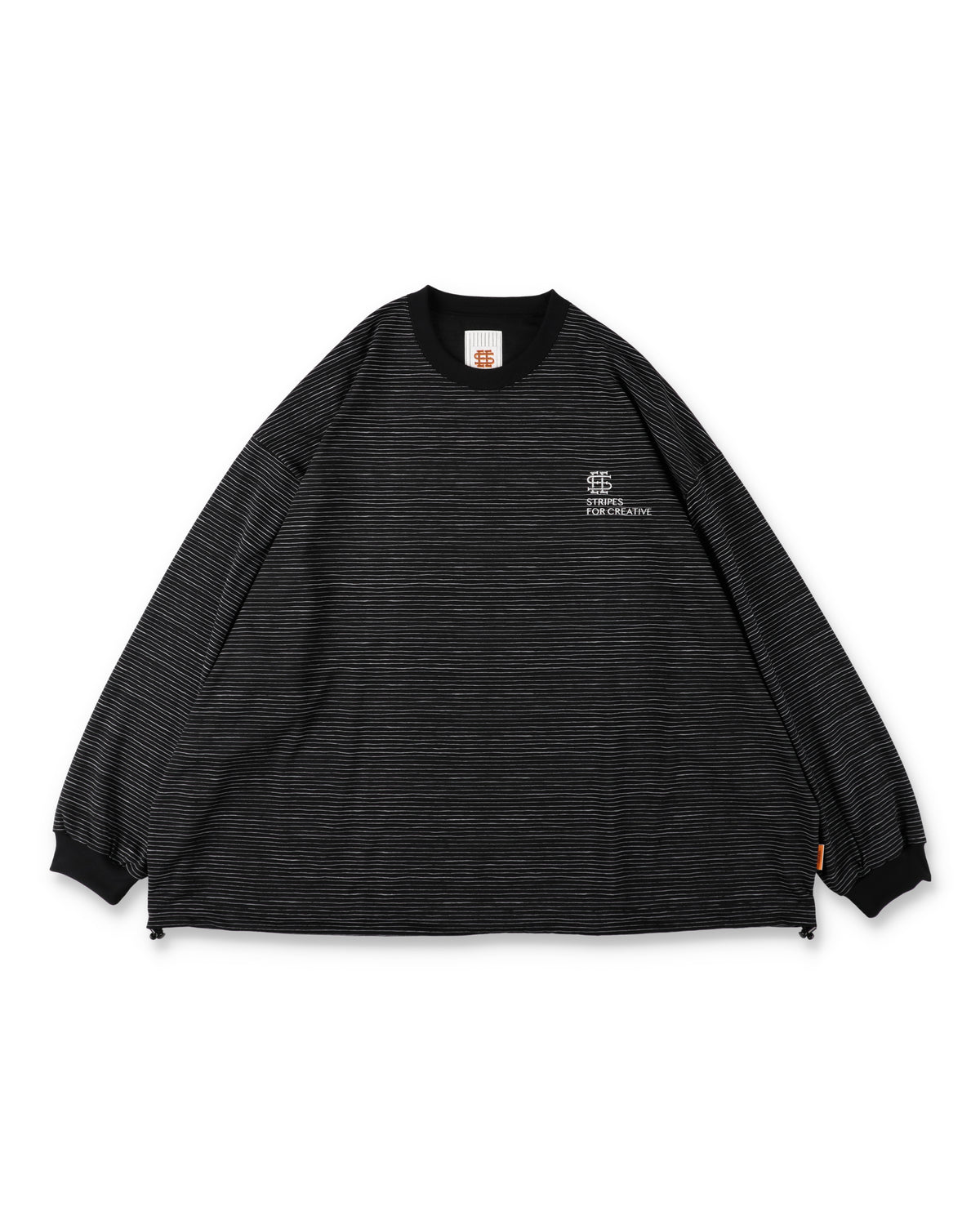 SEE SEE x S.F.C Super Big LS Border Tech Tee W Drawstrings 【Black / White】