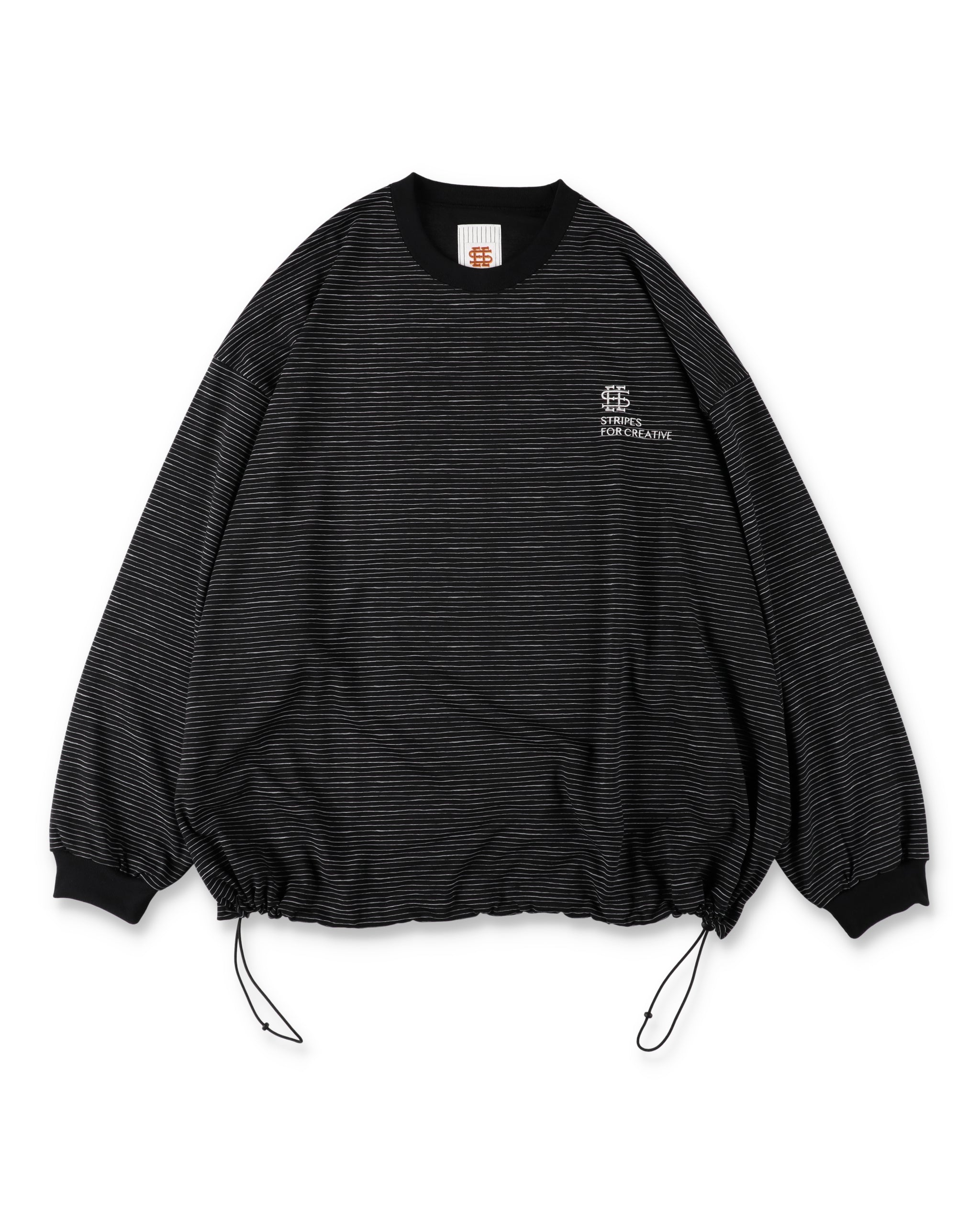 SEE SEE x S.F.C Super Big LS Border Tech Tee W Drawstrings 【Black