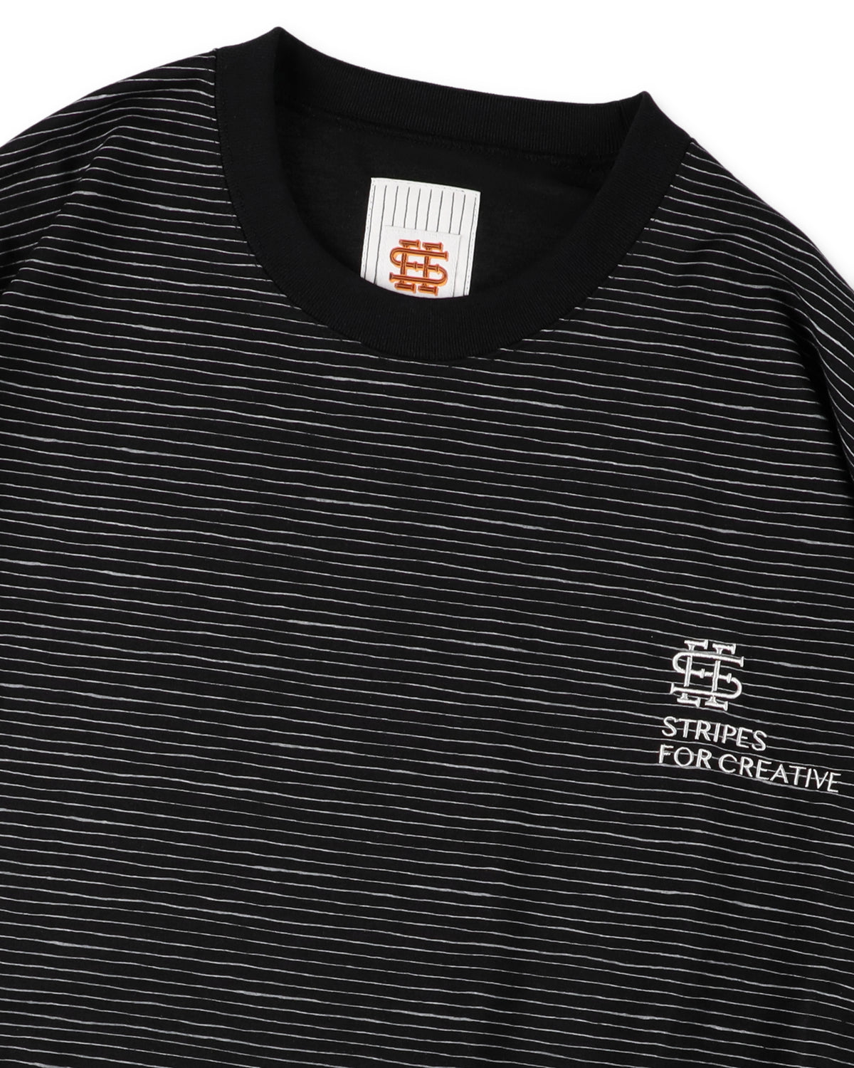 SEE SEE x S.F.C Super Big LS Border Tech Tee W Drawstrings 【Black / White】