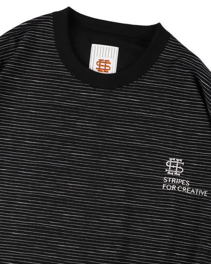 SEE SEE x S.F.C Super Big LS Border Tech Tee W Drawstrings 【Black / White】