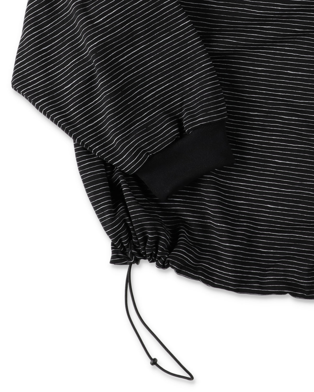 SEE SEE x S.F.C Super Big LS Border Tech Tee W Drawstrings 【Black / White】
