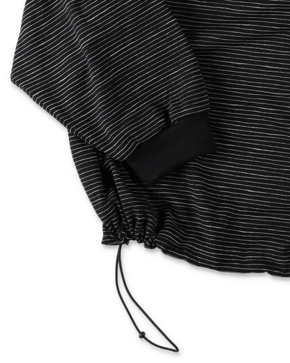 SEE SEE x S.F.C Super Big LS Border Tech Tee W Drawstrings 【Black / White】