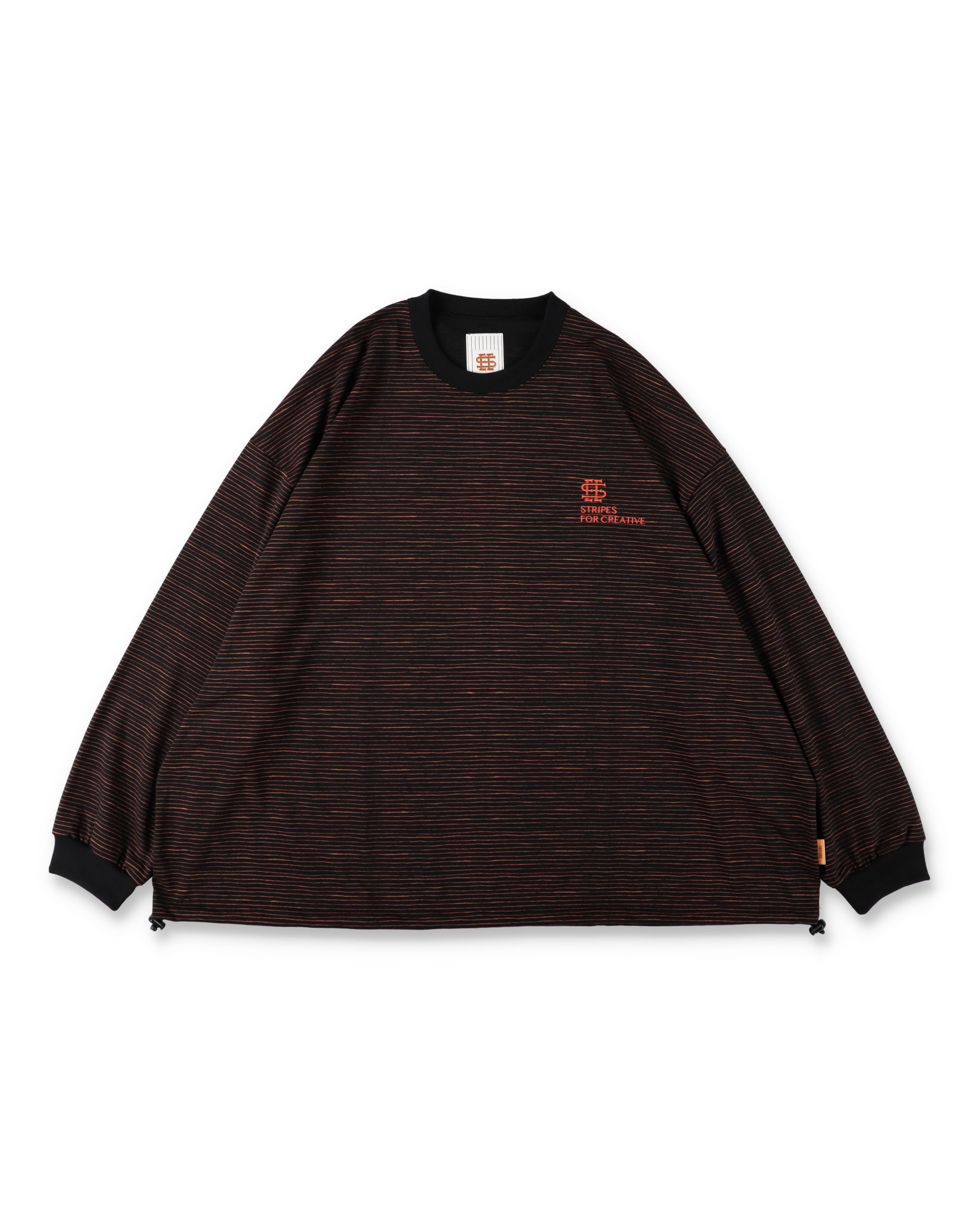SEE SEE x S.F.C Super Big LS Border Tech Tee W Drawstrings 【Black