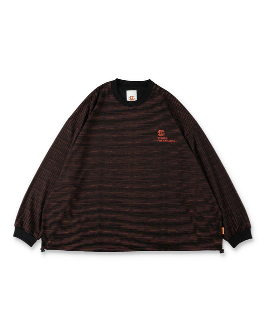 SEE SEE x S.F.C Super Big LS Border Tech Tee W Drawstrings 【Black / Orange】
