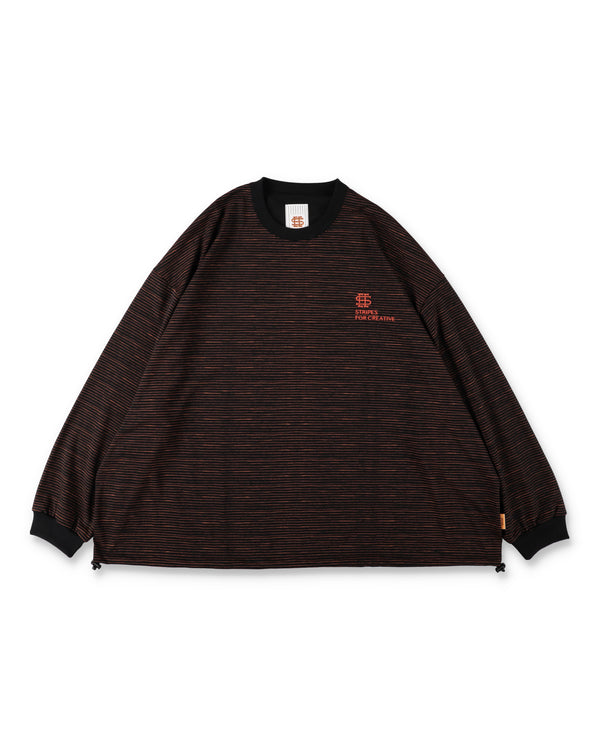 SEE SEE x S.F.C Super Big LS Border Tech Tee W Drawstrings 【Black / Orange】