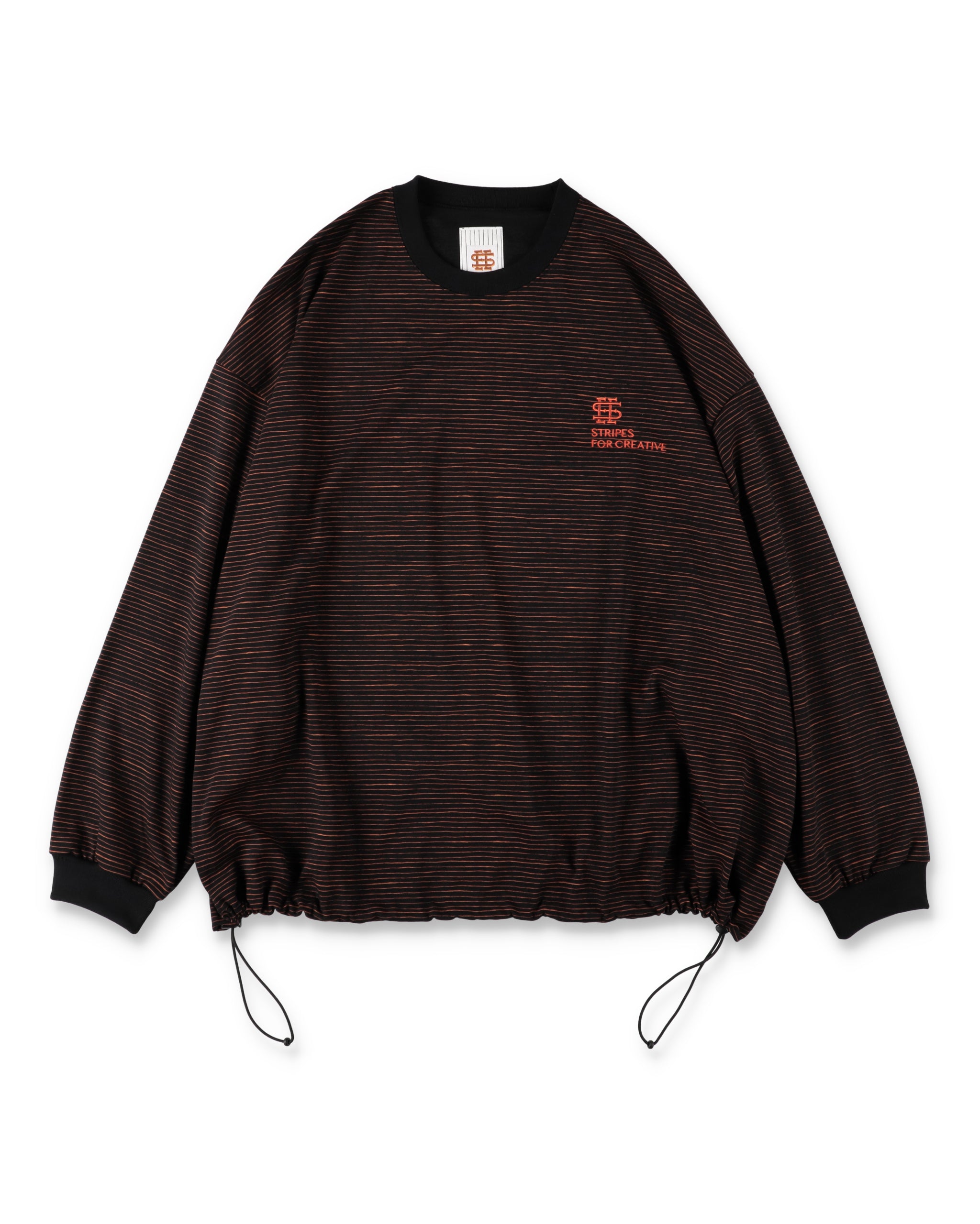 SEE SEE x S.F.C Super Big LS Border Tech Tee W Drawstrings 【Black