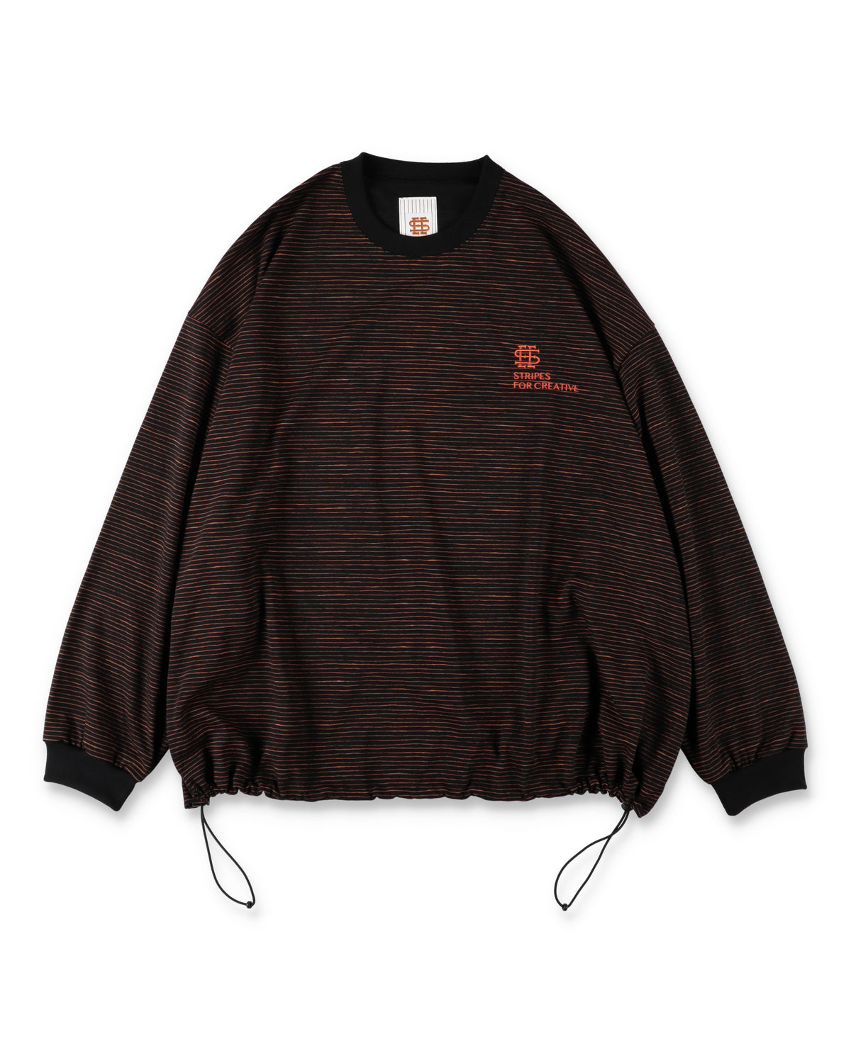 SEE SEE x S.F.C Super Big LS Border Tech Tee W Drawstrings 【Black / Orange】