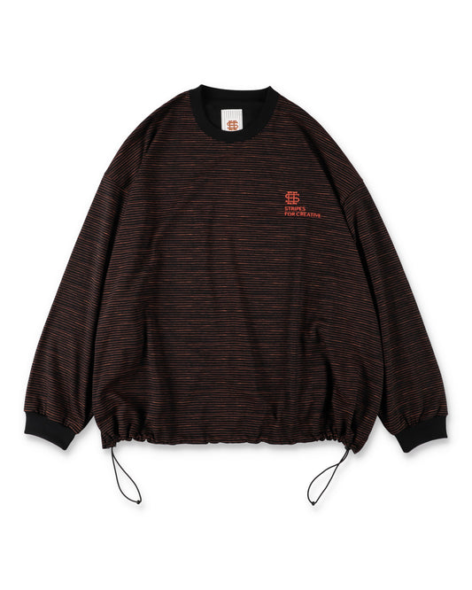 SEE SEE x S.F.C Super Big LS Border Tech Tee W Drawstrings 【Black / Orange】