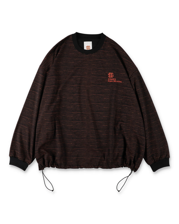 SEE SEE x S.F.C Super Big LS Border Tech Tee W Drawstrings 【Black / Orange】