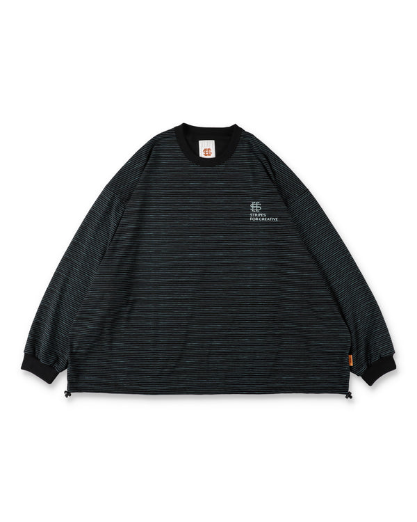 SEE SEE x S.F.C Super Big LS Border Tech Tee W Drawstrings 【Black / T Blue】