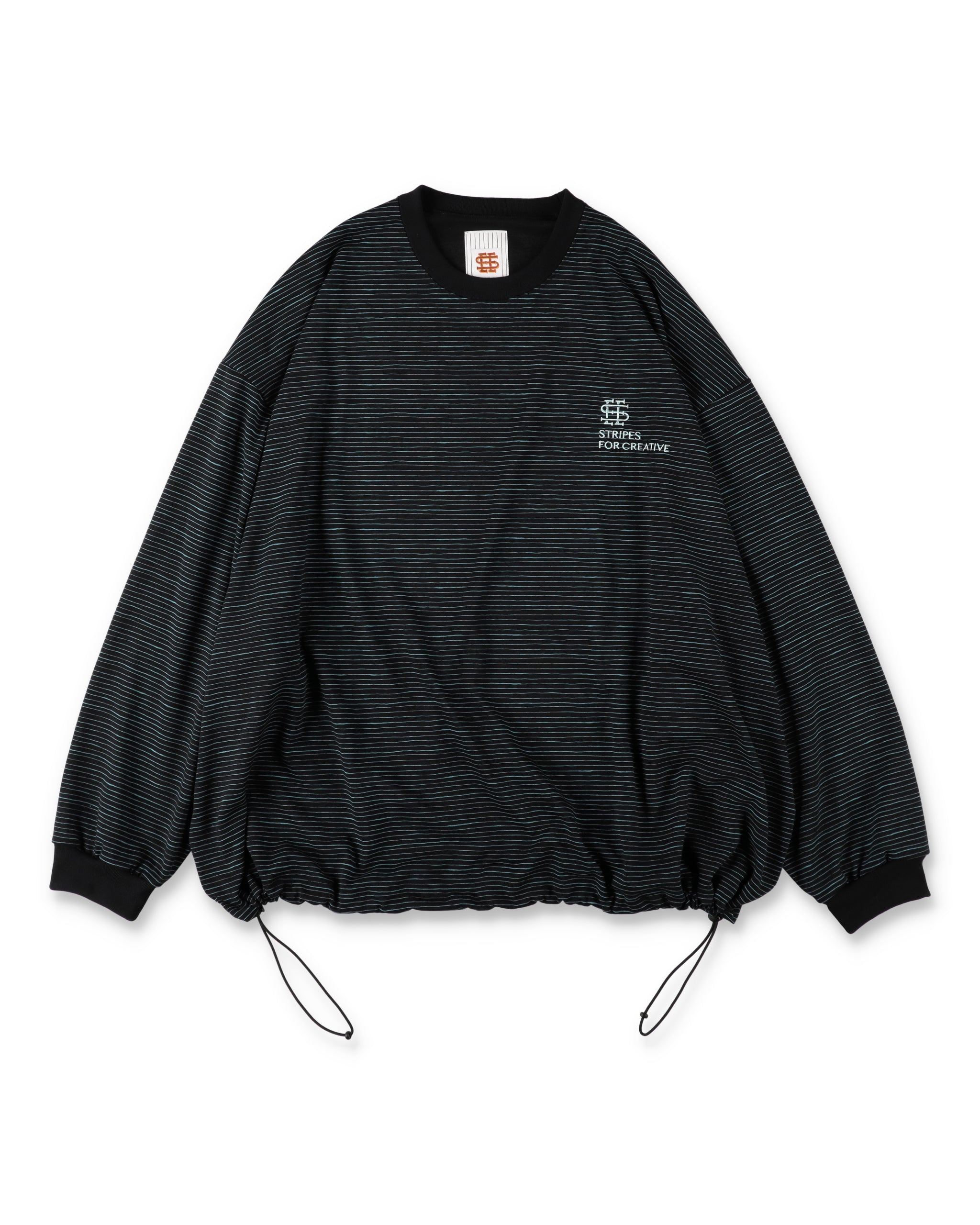 SEE SEE x S.F.C Super Big LS Border Tech Tee W Drawstrings 【Black / T