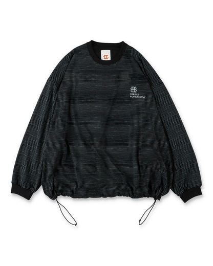 SEE SEE x S.F.C Super Big LS Border Tech Tee W Drawstrings 【Black / T Blue】