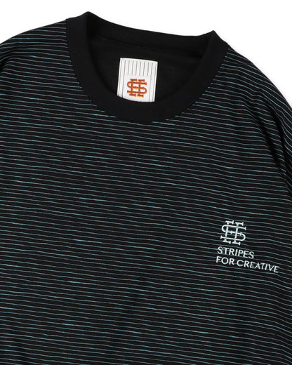 SEE SEE x S.F.C Super Big LS Border Tech Tee W Drawstrings 【Black / T Blue】